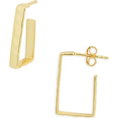 Argento Vivo Hammered Square Hoop Earrings In Gold