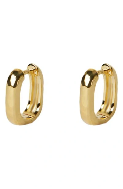 Argento Vivo Hammered U-shape Huggie Hoop Earrings In Gold
