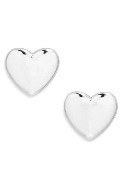 Argento Vivo Heart Stud Earrings In Silver