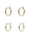 Argento Vivo Hoop Earrings Set In Gold