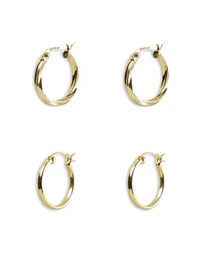 Argento Vivo Hoop Earrings Set In Gold