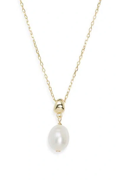 Argento Vivo Imitation Pearl Pendant Necklace In Gold