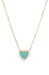 Argento Vivo Imitation Turquoise & Cubic Zirconia Pendant Necklace