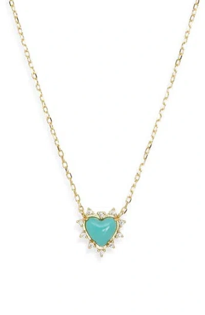 Argento Vivo Imitation Turquoise & Cubic Zirconia Pendant Necklace