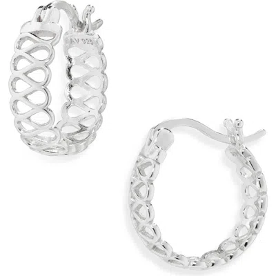 Argento Vivo Infinity Filigree Huggie Hoop Earrings In Metallic