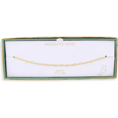 Argento Vivo Interlock Heart Anklet In Gold