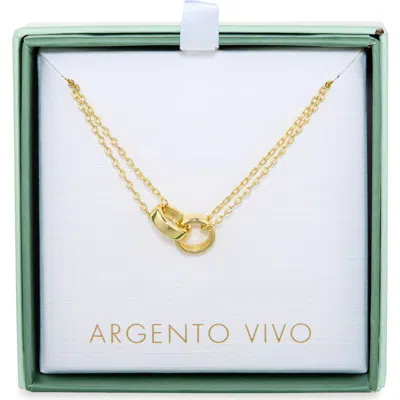 Argento Vivo Interlocking Circle Double Chain Necklace In Red