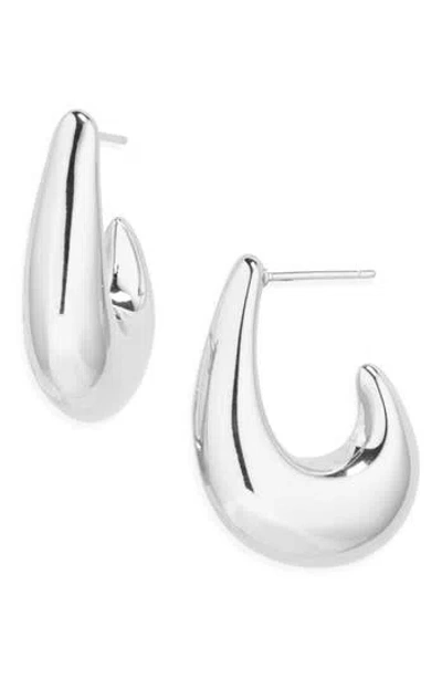 Argento Vivo 'j' Hoop Earrings In Silver