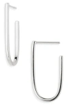 Argento Vivo J Stud Post Hoop Earrings