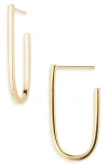 Argento Vivo J Stud Post Hoop Earrings