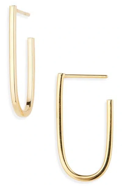Argento Vivo J Stud Post Hoop Earrings