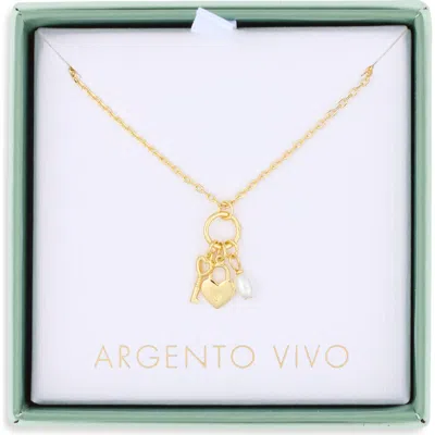 Argento Vivo Key Charm Necklace In Gold