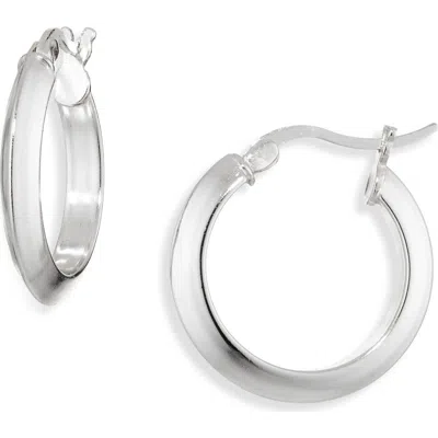 Argento Vivo Knife Edge Huggie Hoop Earrings In White