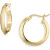 Argento Vivo Knife Edge Huggie Hoop Earrings In Gold
