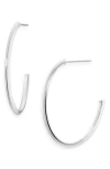 Argento Vivo Knife Edge Round Hoop Earrings In White