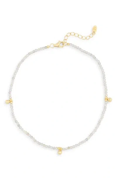 Argento Vivo Lab Stone Anklet In Gold