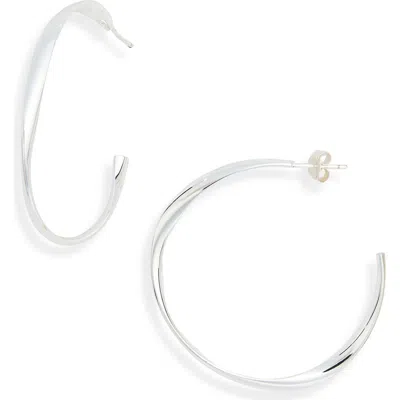 Argento Vivo Large Hoop Twist Earrings In Silver