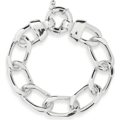 Argento Vivo Large Oval Chain Link Bracelet In Silver