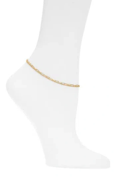 Argento Vivo Layerd Chain Anklet In Gold