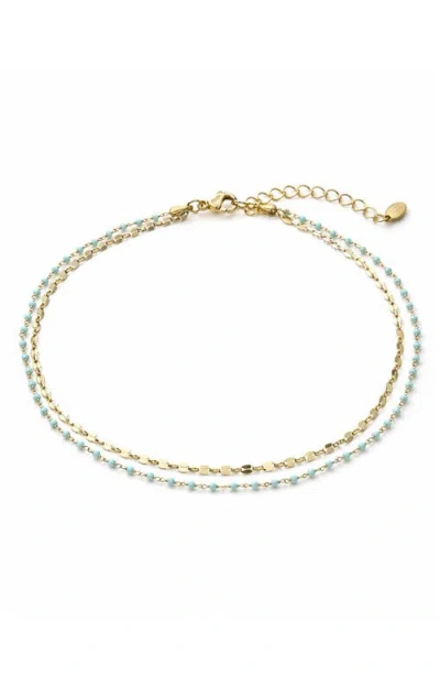 Argento Vivo Layered Beaded Anklet In Multi