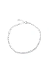 Argento Vivo Layered Chain Anklet