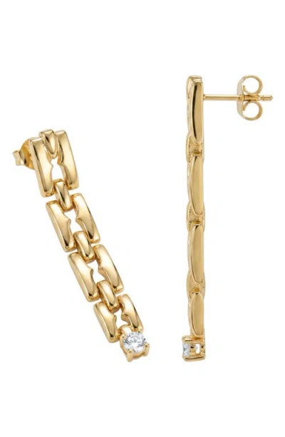 Argento Vivo Linear Cubic Zirconia Drop Earrings In Yellow