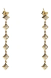 Argento Vivo Sterling Silver Linear Cubic Zirconia Drop Earrings In Gold