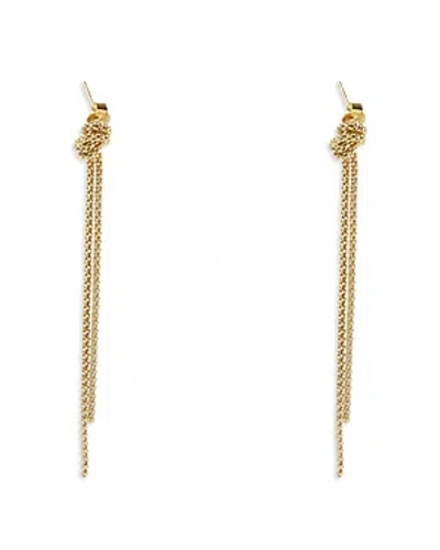 Argento Vivo Linear Knot Earrings In Gold