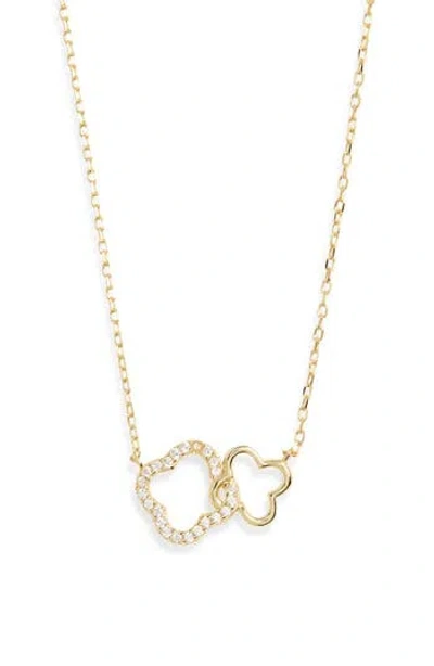 Argento Vivo Linked Clover Pendant Necklace In Gold