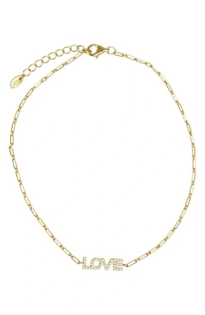 Argento Vivo Love Pave Anklet In Gold