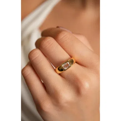 Argento Vivo Madeline Bezel Cubic Zirconia Ring In Gold