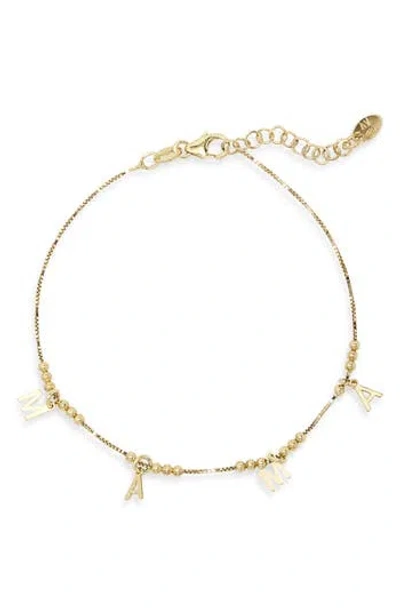 Argento Vivo 'mama' Dangle Line Bracelet In Gold