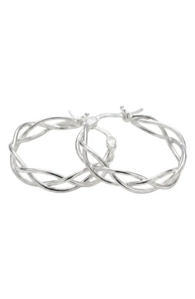 Argento Vivo Marquise Station Hoop Earrings In Metallic