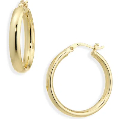 Argento Vivo Medium Round Hoop Earrings In Gold