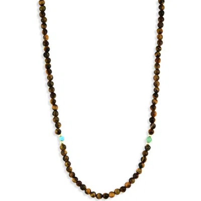 Argento Vivo Metal Bead Necklace In Gold/green