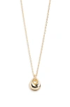 Argento Vivo Mini Puffy Teardrop Pendant Necklace In Gold
