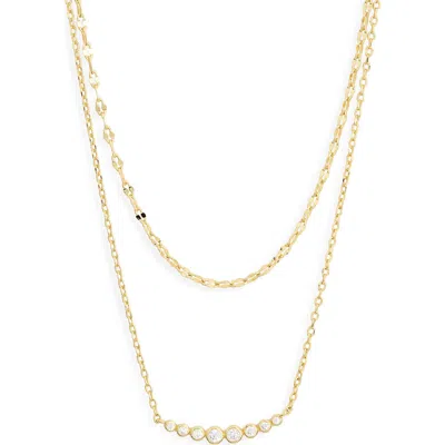 Argento Vivo Mirror Chain Curved Bar Layered Necklace In Gold