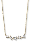 Argento Vivo Mixed Cubic Zirconia Frontal Bar Pendant Necklace In Gold