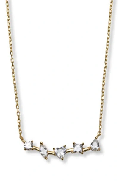 Argento Vivo Mixed Cubic Zirconia Frontal Bar Pendant Necklace