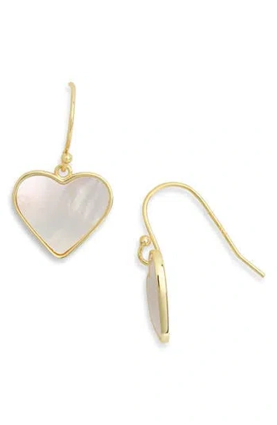 Argento Vivo Mother-of-pearl Coin Heart Drop Earrings