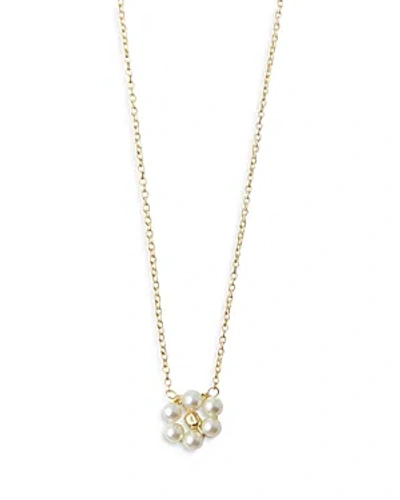 Argento Vivo Mother Of Pearl Flower Pendant Necklace, 16-18 In Gold