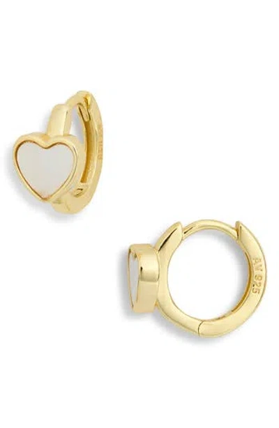 Argento Vivo Mother-of-pearl Huggie Hoop Earrings