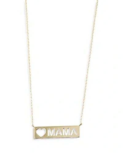 Argento Vivo Mother Of Pearl Mama Pendant Necklace, 16-18 In Gold