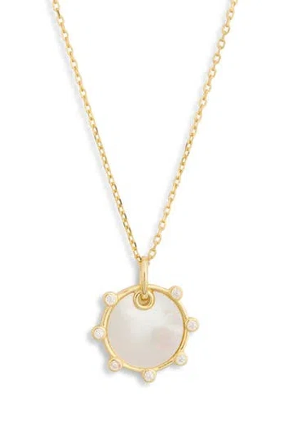 Argento Vivo Mother Of Pearl Pendant Necklace In Gold