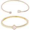 Argento Vivo Mother-of-pearl Set Of 2 Bracelets In Brown
