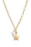 Argento Vivo Mother-of-pearl Star Charm Necklace In Gold