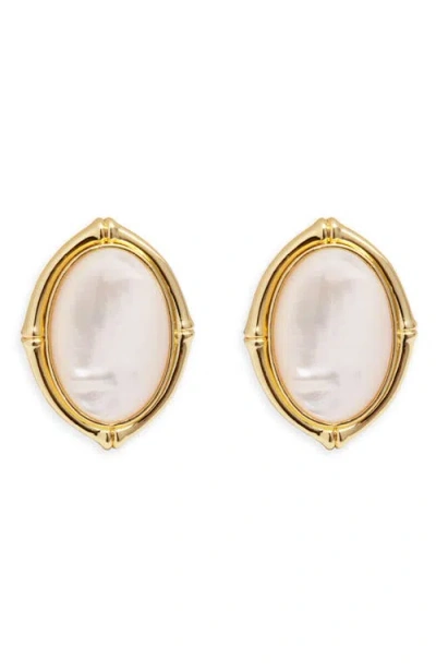 Argento Vivo Mother-of-pearl Shield Earrings In Gold