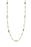 Argento Vivo Sterling Silver Opal & Cubic Zirconia Necklace In Gold