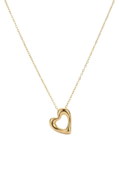 Argento Vivo Open Heart Pendant Necklace In Gold
