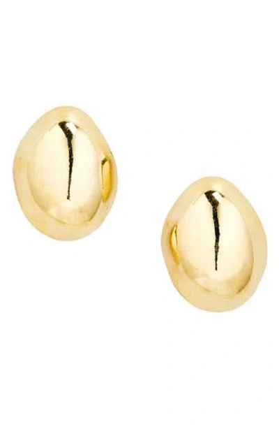 Argento Vivo Organic Oval Stud Earrings In Gold